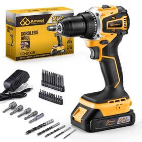 Cd-2009 Aowei 21v Lithium-ion Cordless Drill Set Brushless Compact Type Including Batter Cd-2009 Aowei 21v Lithium-ion Cordless Drill Set Brushless Compact Type Including Batter