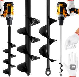 Auntr 850054637758 2pk Auger Drill Bit For Planting With Gloves 1.6 X 16 Inch And 3.5 S Auntr 850054637758 2pk Auger Drill Bit For Planting With Gloves 1.6 X 16 Inch And 3.5 S