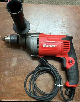 1992e-b Bauer 056404 7.5 Amp 1/2 Inch Heavy Duty Reversible Hammer Drill 1992e-b. Tested 1992e-b Bauer 056404 7.5 Amp 1/2 Inch Heavy Duty Reversible Hammer Drill 1992e-b. Tested