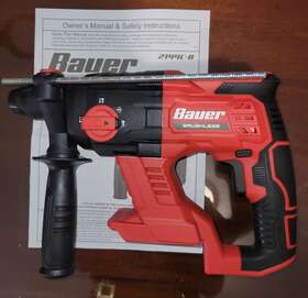 2114c-b Bauer 20v 1/2 Inch Sds-plus Brushless Rotary Hammer Drill Tool Only 2114c-b Bauer 20v 1/2 Inch Sds-plus Brushless Rotary Hammer Drill Tool Only