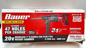 2241c-b Bauer 20v Brushless 1 Inch D-handle Sds Plus Type Rotary Hammer Tool Only