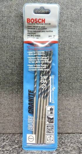 Hcbg-0405 Bosch 000346313710 Industrial Hammer Drill Bit Blue Round 3/16 Inch Diameter Package 5x Hcbg-0405 Bosch 000346313710 Industrial Hammer Drill Bit Blue Round 3/16 Inch Diameter Package 5x