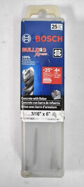 Hcfc2011b25 Bosch Lot Of 25 3/16 Inch X 6 Bulldog Xtreme Carbide Tip Rotary Hammer Hcfc2011b25 Bosch Lot Of 25 3/16 Inch X 6 Bulldog Xtreme Carbide Tip Rotary Hammer