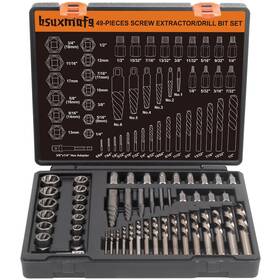 Xw015 Bsuxmafg 49pcs Screw And Bolt Extractor Set With Left Hand Drill Bit Multi-spline E Xw015 Bsuxmafg 49pcs Screw And Bolt Extractor Set With Left Hand Drill Bit Multi-spline E