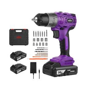 Burgarden 791974956201 Brushless Cordless Drill Set 20v Compact Power Driver Purple Elec... Fast Ship