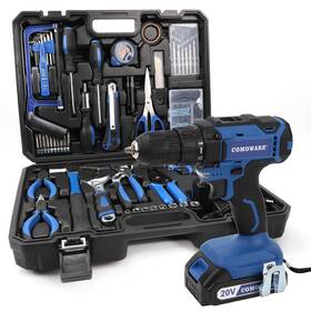 Cn-20v Comoware 120 Pcs Home Tool Kit With 20v Power Drill Li-ion Battery... Fast Ship Cn-20v Comoware 120 Pcs Home Tool Kit With 20v Power Drill Li-ion Battery... Fast Ship