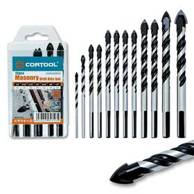 Cortool 939025607465 Masonry Drill Bits Set For Tile Brick Cement Glass 12pcs Conc