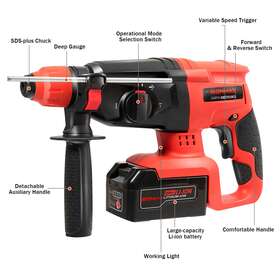 Et1366us-nc Costway 20v Cordless Lithium-ion Sds Plus Hammer Drill 3 Mode Bits&case Tool Et1366us-nc Costway 20v Cordless Lithium-ion Sds Plus Hammer Drill 3 Mode Bits&case Tool