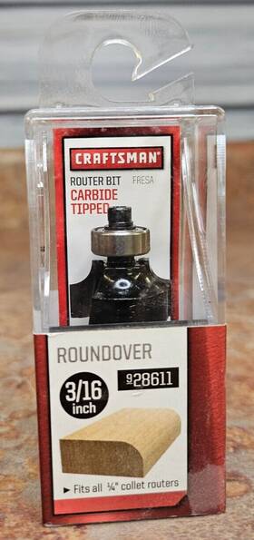 28611 Craftsman Router Bit 3/16 Inch Roundover - 1/4 Shank New And Free Ship