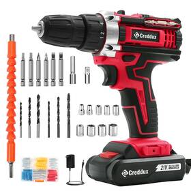 Cre602 Creddux Cordless Drill Set 21v Power With Battery And Charger ... Fast Ship Cre602 Creddux Cordless Drill Set 21v Power With Battery And Charger ... Fast Ship