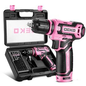 Dkcd12p Dekopro Cordless Drill 12v Power Set With Pink 800rpm Electric Dril
