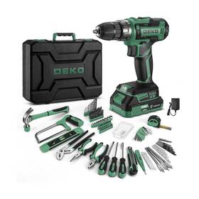 Dkmt186-gr Dekopro Green Drill Tool Kit Set 20v Cordless Power Box With Ba... Fast Ship Dkmt186-gr Dekopro Green Drill Tool Kit Set 20v Cordless Power Box With Ba... Fast Ship