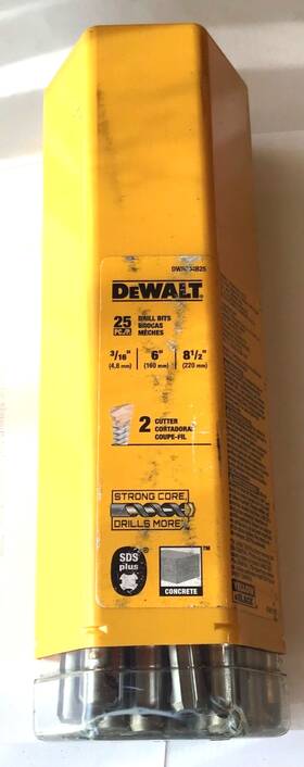 Dewalt Dw5404b25 25 3/16 Inch X 6 8-1/2 Rock Carbide Sds Bits Free Shipping