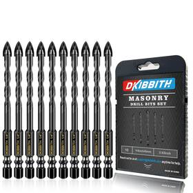 Dkvip-021 Dkibbith 10 Pack 1/4 Inch Concrete Drill Bits Masonry Bit Set 6mm Tungsten Carbide Dkvip-021 Dkibbith 10 Pack 1/4 Inch Concrete Drill Bits Masonry Bit Set 6mm Tungsten Carbide