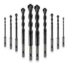 Dkvvt-005 Dkibbith 10-piece Masonry Drill Bits Kit For Concrete Stone Carbide Bit Set Fo