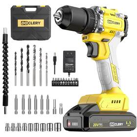 Do-d5213h Doclery 20v Brushless Cordless Drill Electric Power Set With 1 Battery And Charg