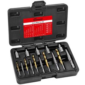 Dundoo Screw-01 15pcs Screw Extractor Set Easy Out Left Hand Drill Bit Hex He