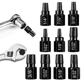 Exircy 5344mjrm6778 10 Pcs Screw Extractor Set Hex Broken Bolt Kit Multi-spline Stripp
