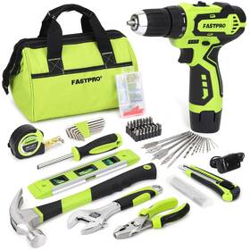 F00725 Fastpro 175-piece 12v Cordless Drill Set Driver And Home Too... Fast Ship
