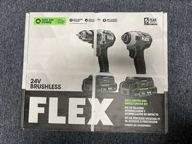 Fxm201-2a Flex 840163200264 24v Brushless Drill And Impact Driver Kit Tool Set New Fxm201-2a Flex 840163200264 24v Brushless Drill And Impact Driver Kit Tool Set New