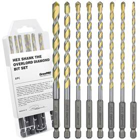 071281 Grenpro Concrete Drill Bit Set 8 Pcs Masonry For 5/32 Inch -3/8 071281 Grenpro Concrete Drill Bit Set 8 Pcs Masonry For 5/32 Inch -3/8