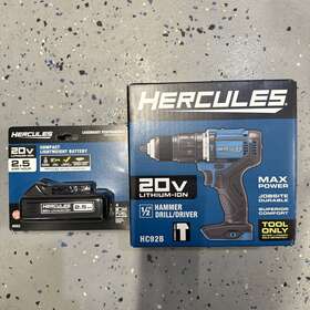 56533 Hft Hercules New 20v Cordless 1/2 Inch Hammer Drill Driver 2.5ah Li-ion Battery Bundle 56533 Hft Hercules New 20v Cordless 1/2 Inch Hammer Drill Driver 2.5ah Li-ion Battery Bundle