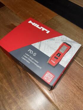2x1.5v Hilti 755296146832 Pd-s 60m Laser 1.5mm 2x1.5v/aaa Ip54 116x37x23mm New In Box