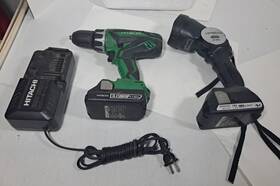 Dv-18dgg Hitachi Dv 18dgl 18v Cordless Hammer Drill Light 2 Batteries