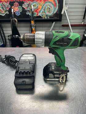 Quc020294 Hitachi Dv18dbl Used Cordless Drill With 1 Battery And Charger Quc020294 Hitachi Dv18dbl Used Cordless Drill With 1 Battery And Charger