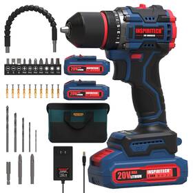Bl7120 Inspiritech 20v Cordless Drill Set Brushless Power With 2 Batteries And Charger 3