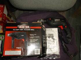 46125-pac Ironton 1/2 Inch Hammer Drill - 4.2 Amp 500 Watt 110 Volt 43mm Collar 46125-pac Ironton 1/2 Inch Hammer Drill - 4.2 Amp 500 Watt 110 Volt 43mm Collar