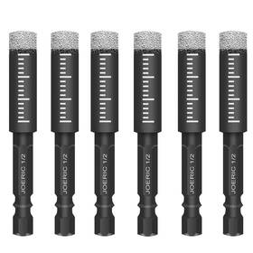 J064 Joeric Black Hex Shank 1/2 Inch Dry Diamond Drill Bit Set 6pcs 12mm Core J064 Joeric Black Hex Shank 1/2 Inch Dry Diamond Drill Bit Set 6pcs 12mm Core