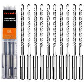 Keewaki 0614-7 Sds Plus Rotary Hammer Drill Bit Set - 10-piece 3/16 Inch X 6 Concrete Masonry D