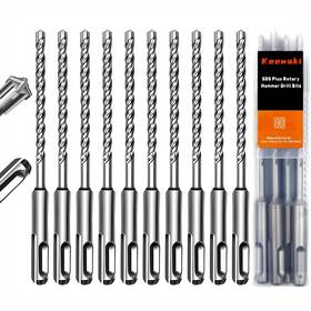 Dcz-b-6160 Keewaki 10 Pack 1/4 Inch X 6 Sds Plus Rotary Hammer Drill Bits Set Cross Carbide Tip H Dcz-b-6160 Keewaki 10 Pack 1/4 Inch X 6 Sds Plus Rotary Hammer Drill Bits Set Cross Carbide Tip H