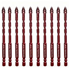 Lar046 Larouoba 10pc Red 3/16 Inch Serrated Eccentric Masonry Drill Bit 5mm Concrete Lar046 Larouoba 10pc Red 3/16 Inch Serrated Eccentric Masonry Drill Bit 5mm Concrete