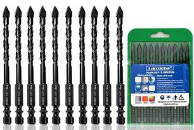 Larouoba Lar064 10pc 1/4 Inch Black Ceramic Tile Drill Bit 6mm Porcelain Concrete D