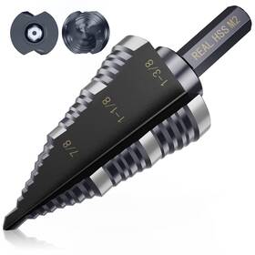 Jtz-m2 Macxcoip M2 Step Drill Bit 3/16 To 1-3/8 In Double Fluted Cutting For Sta Jtz-m2 Macxcoip M2 Step Drill Bit 3/16 To 1-3/8 In Double Fluted Cutting For Sta