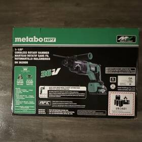 Dh3628dd Metabo Hpt 36v Cordless Rotary Hammer 1-1/8 Inch Bit Size Dh3628dd Metabo Hpt 36v Cordless Rotary Hammer 1-1/8 Inch Bit Size
