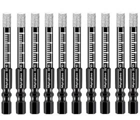Mg093 Mgtgbao 10pc 3/16 Inch Dry Diamond Drill Bits Set 10pcs 5mm Hex Shank C
