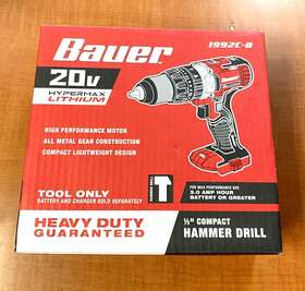 1992c-b Milwaukee Bauer 20v 1/2 Inch Compact Hammer Drill Tool Only #1992c-b