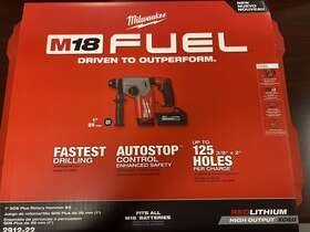 2912-22 Milwaukee M18 Fuel Brushless Lithium-ion 1 Inch Sds Plus Rotary Hammer 2912-22 Milwaukee M18 Fuel Brushless Lithium-ion 1 Inch Sds Plus Rotary Hammer