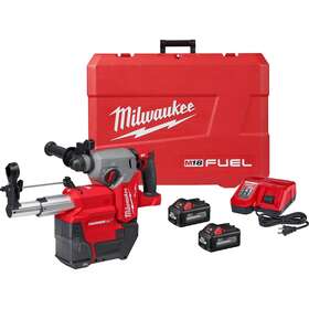 2912-22de Milwaukee M18 Fuel 1in Sds Plus Rotary Hammer With Dust Extractor Kit- 2 Batteries