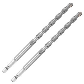 Narwhal 810147653522 3/8 Inch Masonry Drill Bits 2 Pack - 6 Length Industrial Grade Carbide Tip
