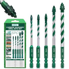 Ostte 5mdbs-4grfbaus Masonry Drill Bit Set 5pcs 5/32 Inch -3/8 Four Blade Serrated Eccentric Tungst