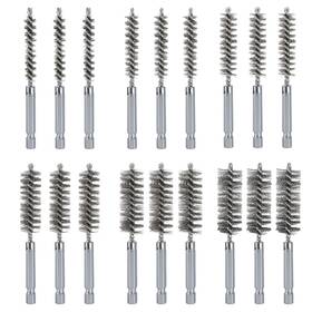 Brush-18 Pamase 18pcs Wire Bore Brush Set With 1/4 Inch Hex Shank For Power Drill - 6 Size 8/10/ Brush-18 Pamase 18pcs Wire Bore Brush Set With 1/4 Inch Hex Shank For Power Drill - 6 Size 8/10/