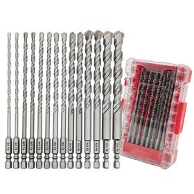 Yta0018 Pro Edge Technology 14 Pcs Masonry Drill Bit Set 5/32 Inch -1/2 Carbide Concrete Bits