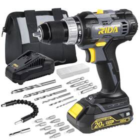 Rcd787 Rida Cordless Drill Power 20v 1/2ftft Keyless Metal Chuck 355 Inch Rcd787 Rida Cordless Drill Power 20v 1/2ftft Keyless Metal Chuck 355 Inch