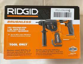 R86712b Ridgid New 18v Brushless 1-inch Sds-plus Rotary Hammer Nib Bare Tool R86712b Ridgid New 18v Brushless 1-inch Sds-plus Rotary Hammer Nib Bare Tool