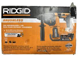 R86712k Ridgid 18v Brushless 1 Inch Sds-plus Rotary Hammer Kit -read