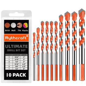 Rythcraft 192236415571 Masonry Drill Bits Set For Tile Brick Cement Concrete Glass Plastic C Inch